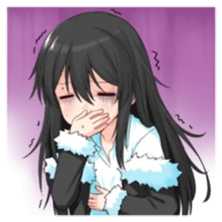 😷 9d2c1a11 애니메이션, 여자, 아픈, 귀여운, 구토 telegram sticker