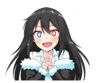 😍 a7efc11e 애니메이션, 여자, 캐릭터, 만화, 귀여운, 행복한 telegram sticker