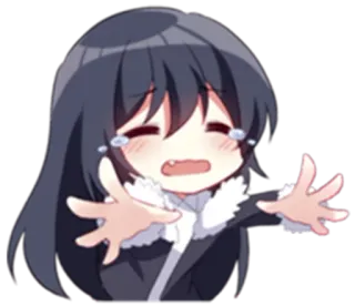 😭 a9f972bd 애니메이션 여자, 우는, 귀여운, 치비, 감정적인, 슬픈 telegram sticker