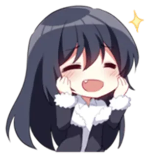 😍 b5efb574 애니메이션, 치비, 귀여운, 소녀, 반짝임, 행복한 telegram sticker