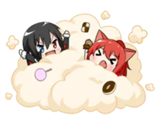 😡 e53fe5f5 애니메이션, 만화, 귀여운, 구름, 캐릭터 telegram sticker