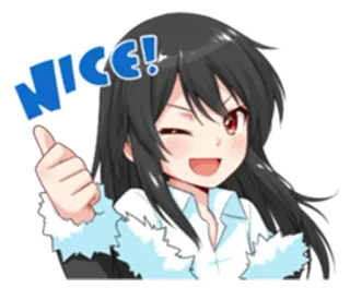 👌 e8d54172 NICE! 애니메이션, 여자, 좋아요, 엄지척, 윙크 telegram sticker