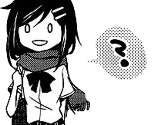 ❓ 983dff98 アニメ, マンガ, はてなマーク, かわいい, 女の子, 漫画, イラスト whatsapp sticker