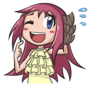 😜 14018212 アニメ, 漫画, 女の子, 可愛い, ウィンク, かわいい telegram sticker