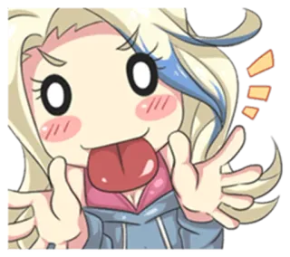 😛 42ca5569 可愛い, 漫画, ステッカー, 女の子, 面白い顔, 絵文字 telegram sticker