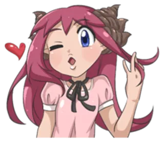 💋 49385130 アニメ, マンガ, カートゥーン, キャラクター, 女の子, 可愛い, ハート telegram sticker