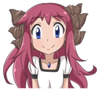 🙂 67dae150 アニメ, カートゥーン, 女の子, ピンク髪, キャラクター, 角 telegram sticker