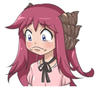 😔 803e8f2d アニメ, 漫画, カートゥーン, 女の子, かわいい, 悲しい, 泣く telegram sticker