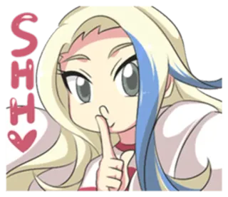 😙 8d60a23d SHH 静か, シーッ, 沈黙, 口に指, アニメガール, アニメ telegram sticker