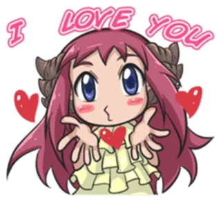 😘 916c3850 I LOVE YOU 愛, アニメ, ハート, 漫画, かわいい, 可愛い, 愛情 telegram sticker