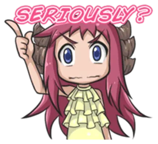 😐 b636f1bd SERIOUSLY? アニメ, 漫画, 真剣, 疑問, イライラ, 迷惑 telegram sticker