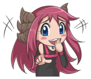 😂 d1c04d91 HA HA アニメ, 女の子, 角, 漫画 telegram sticker
