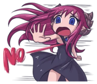 😱 d2d877a9 No アニメ, 悪魔, 表情, いいえ telegram sticker