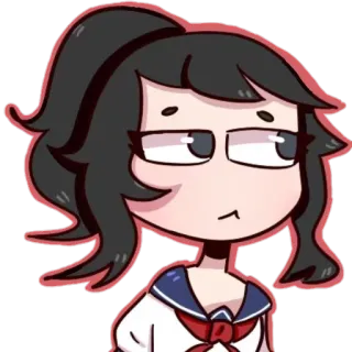 😐 c380b057 Ayano Aishi Yandere Simulator Anime, Yandere, Symulator, Uczeń, Japoński telegram sticker