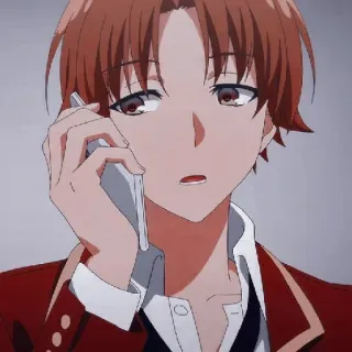 😐 6b9bc66c Аниме, Телефон, Парень, В помещении, Портрет, Звонит telegram sticker