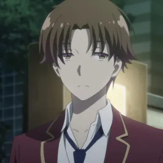 🎲 3be4f773 Ayanokoji Kiyotaka Classroom of the Elite anime, teenager, school uniform, serious, kiyotaka whatsapp sticker