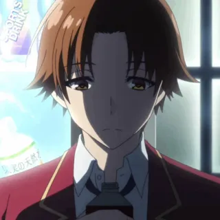 🎲 7043149e Ayanokoji Kiyotaka Classroom of the Elite anime, teen, boy, student whatsapp sticker