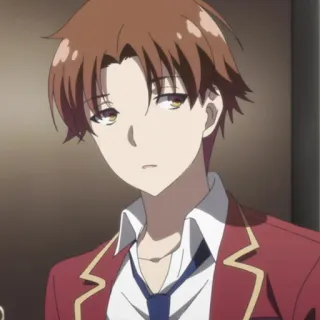 🎲 9d346f50 Kiyotaka Ayanokouji Classroom of the Elite anime, school, serious, brown hair, expressionless whatsapp sticker