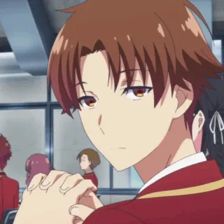 🎲 b5cac73f Kiyotaka Ayanokoji Classroom of the Elite anime, school, student, red hair, serious whatsapp sticker