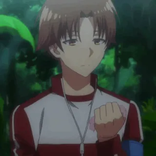🎲 d6b8bd18 anime, school uniform, indoors, male whatsapp sticker