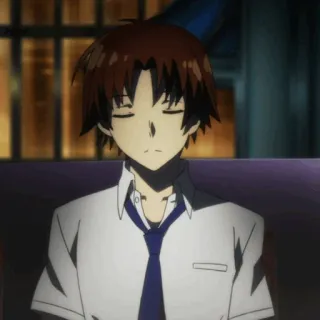 🎲 d9596388 anime, school uniform, boy, serious, calm whatsapp sticker