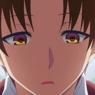🎲 dc7b4320 anime, boy, expressionless, red eyes, school uniform whatsapp sticker