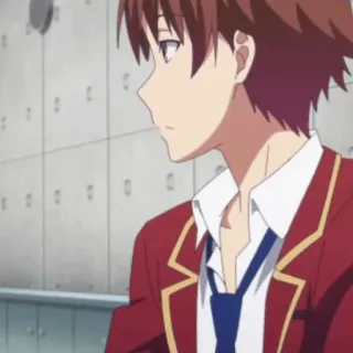 ✨ 682fcaec Ayanokoji Kiyotaka Classroom of the Elite อนิเมะ, ห้องเรียน, ชนชั้นสูง, โรงเรียน, นักเรียน, ชุดนักเรียนสีแดง telegram sticker