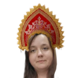 🇷🇺 aaf0c6be 女性, ココーシニク, ロシア, 伝統的, 帽子, ヘッドウェア whatsapp sticker