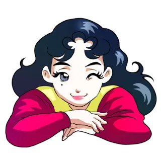 😝 834a3ab4 Dziewczyna anime, Postać z kreskówki, Słodki, Mrugnięcie, Kobieta, Brunetka telegram sticker