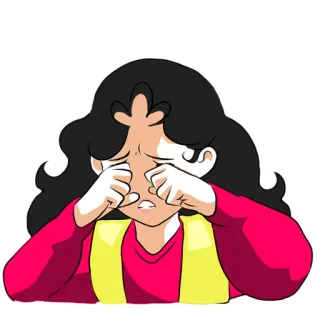 😭 a456d8d7 płacz, smutny, zły, kreskówka, emocje, kobieta telegram sticker