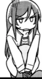 😖 53694b0a Ragazza anime, Manga, Emozionale, Seduto, Carino, Cartone animato telegram sticker