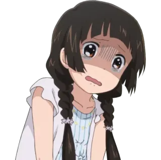 😭 1776d5c4 anime, cartone animato, ragazza, preoccupata, spaventata, piangendo telegram sticker