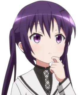 🤔 599ec6d4 anime, ragazza, capelli viola, carina, personaggio telegram sticker