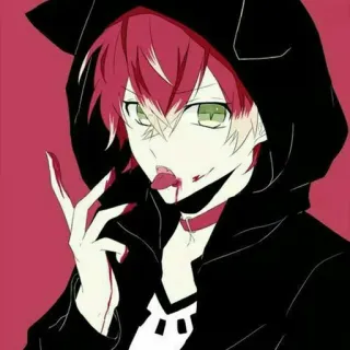 😋 fab9917c Аниме, Вампир, Кровь, Персонаж, Клыки, Рыжие волосы telegram sticker