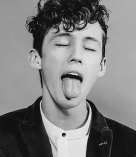 💖 dc4184dc คน, ภาพเหมือน, ขาวดำ, ผู้ชาย, หลับตา telegram sticker