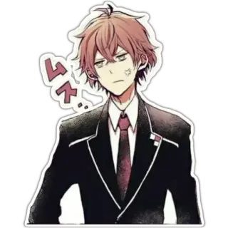 🍥 727e1068 ムス anime, manga, character, japanese, student, suit whatsapp sticker