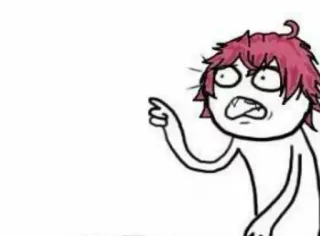 🍥 b2d9731b meme, rage face, cartoon, angry, pointing whatsapp sticker