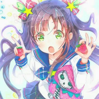 🌸 3b03d8a9 Anime, Cô gái, Dễ thương, Dâu tây, Kawaii, Nhân vật, Minh họa telegram sticker