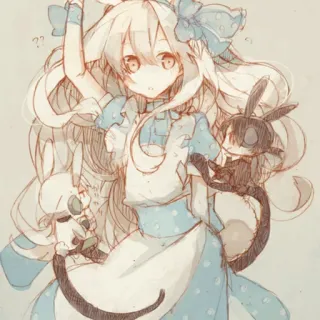 🕸 5ceef831 Anime, Cô gái, Dễ thương, Thỏ, Hoạt hình telegram sticker