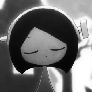 🖤 3a22227e cartoon, anime, girl, character, headphones telegram sticker