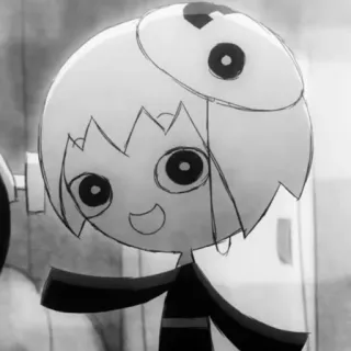 🖤 43e16104 sticker, cartoon, character, black and white, cute, illustration telegram sticker