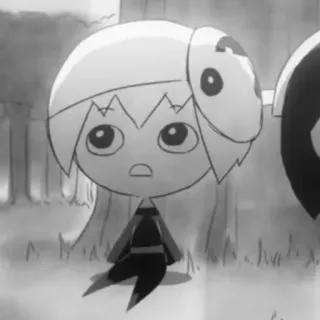 🖤 46af7e45 cartoon, character, mask, anime, illustration, grayscale telegram sticker