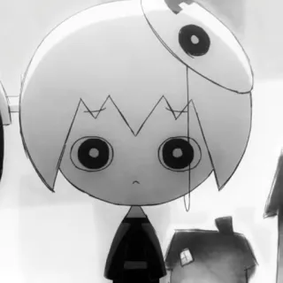 🖤 631c65ca anime, cartoon, character, monochrome, emo, sad telegram sticker