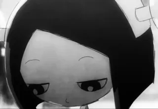 🖤 76fd2a5e anime, girl, cute, black and white, cartoon telegram sticker