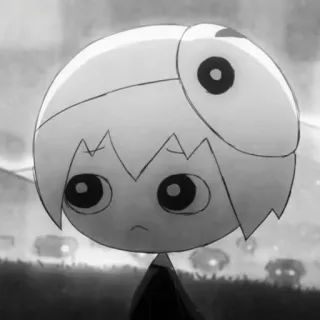 🖤 8aae20d8 anime, sad, monochrome, character, black and white telegram sticker