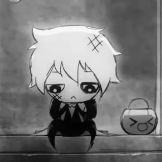 🖤 903453ba sad, anime, manga, cartoon, cute, kawaii telegram sticker