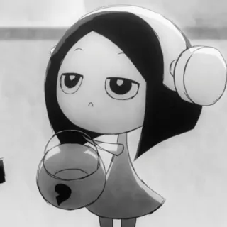 🖤 9dad602e cartoon, anime, character, girl, illustration, manga, headphones telegram sticker