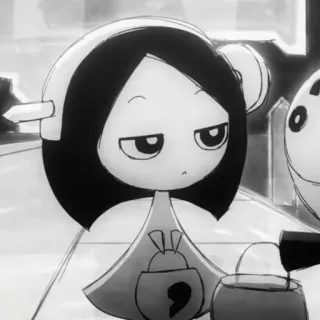 🖤 bff05658 anime, cartoon, cute, girl, headphones, illustration telegram sticker