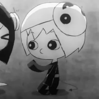 🖤 f8a8bc4a cartoon, character, grayscale, drawing, illustration telegram sticker