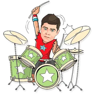 🥁 0c973af4 드러머, 드럼, 음악, 음악가, 밴드, 악기, 공연, 엔터테인먼트 telegram sticker